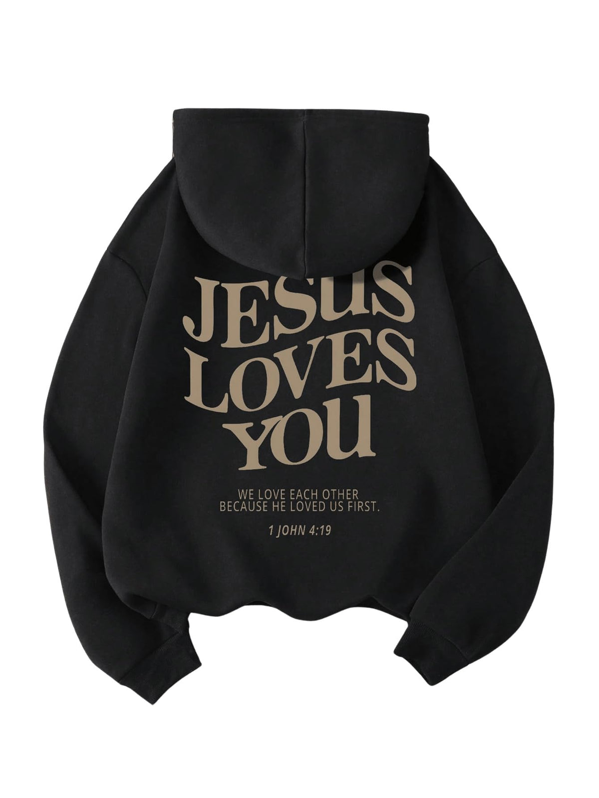 SweatyRocks Womens Letter Graphic Drawstring Hoodies Long Sleeve Pullovers Sweatshirts Tops Black Large