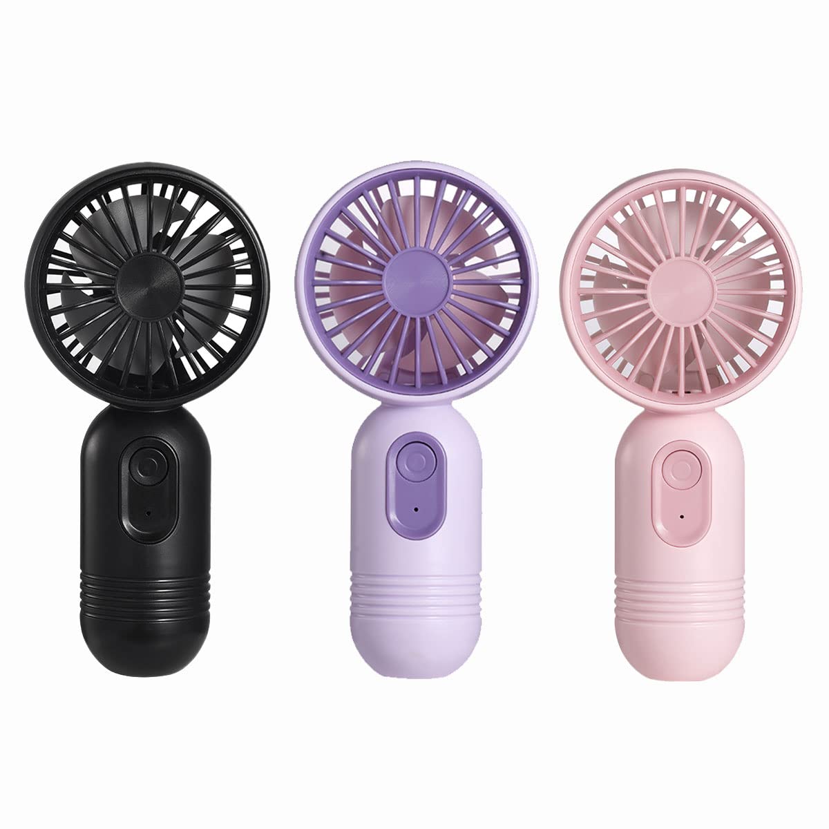 Mini Portable Fan 3 Pack Cute Handheld Fan Battery Operated Lightweight Small Personal Fan with 3 Speeds and USB Rechargeable Eyelash Fan for Stylish Girl Kids Women Men Office Outdoor Travel Camping